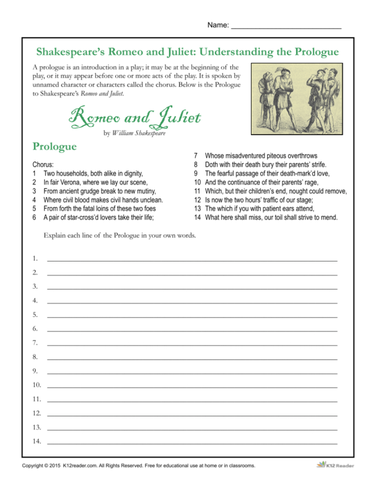 Shakespeare's Romeo And Juliet Understanding The