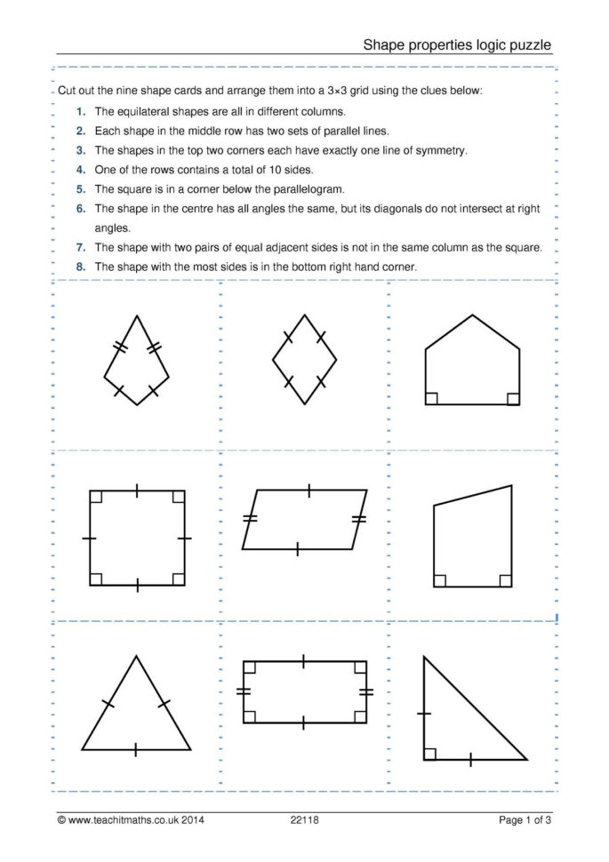 Shape Properties Logic Puzzle