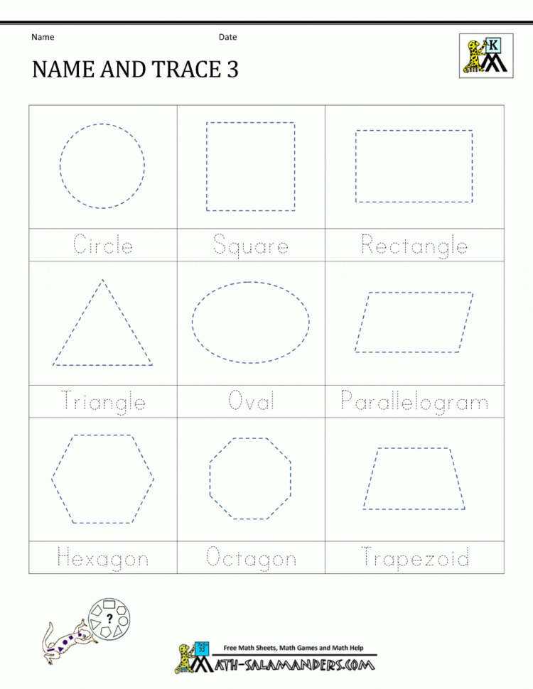 shape tracing worksheets kindergarten db excelcom