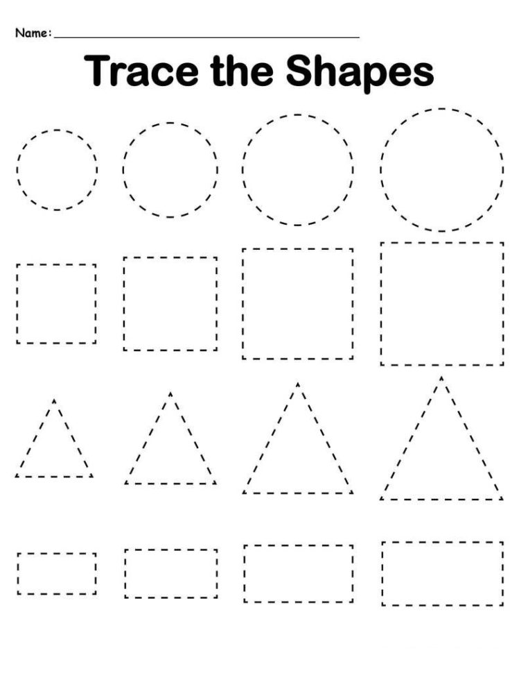 Shapes Preschool Tracing Worksheets » Printable Coloring