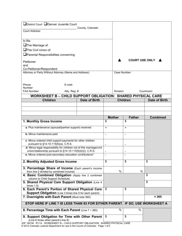 Colorado Spousal Maintenance Worksheet 2023 Colorado Spousal Maintenance Worksheet 2023