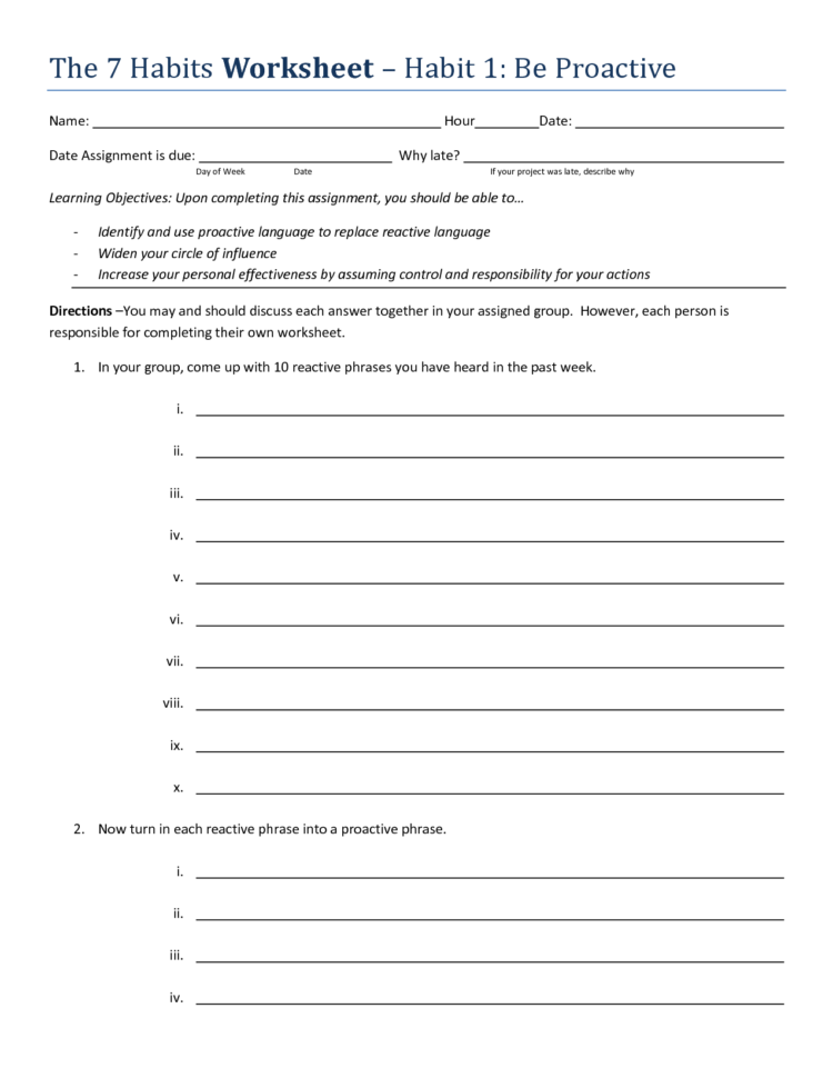 Sharkter Worksheet Answers Pdf  7 Habits Worksheet Pdf