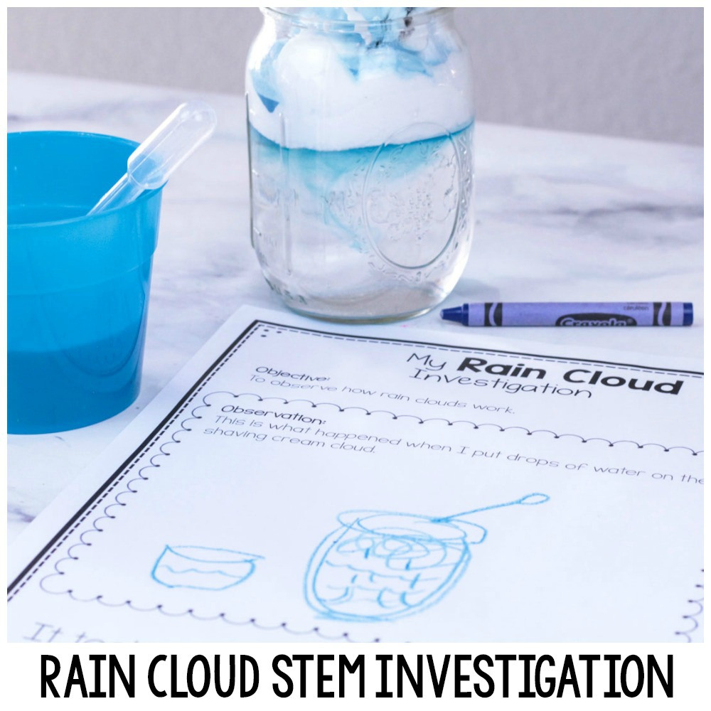 Shaving Cream Rain Cloud Stem Experiment And Printable Life
