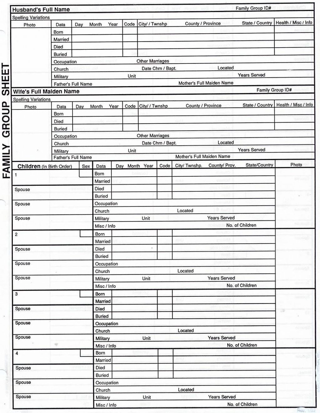 Sheet Genealogy Forms Individual Worksheet Unique Free —