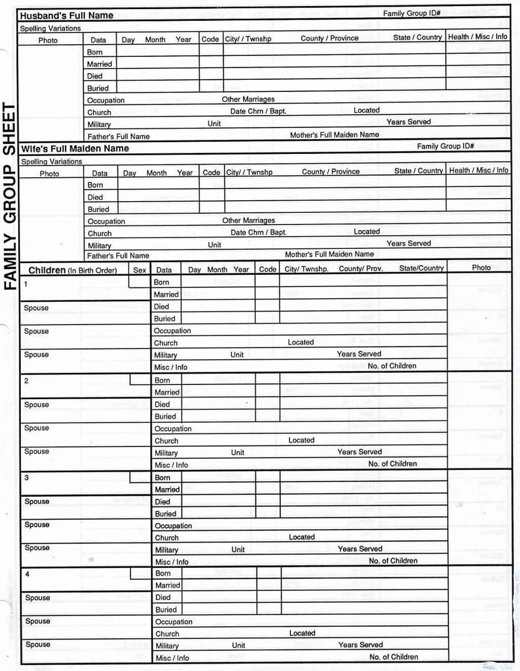 Genealogy Forms Printable Customize And Print