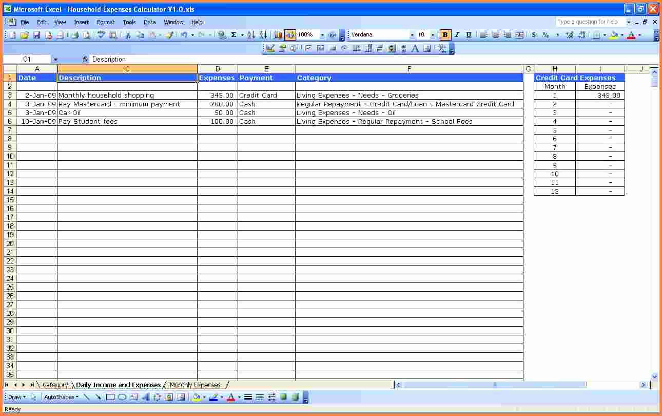 Sheet Household Expenses Budgets Office And Monthly Sheets