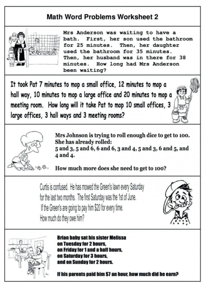 Shocking 6Th Grade Math Word Problems Worksheet Base Ten
