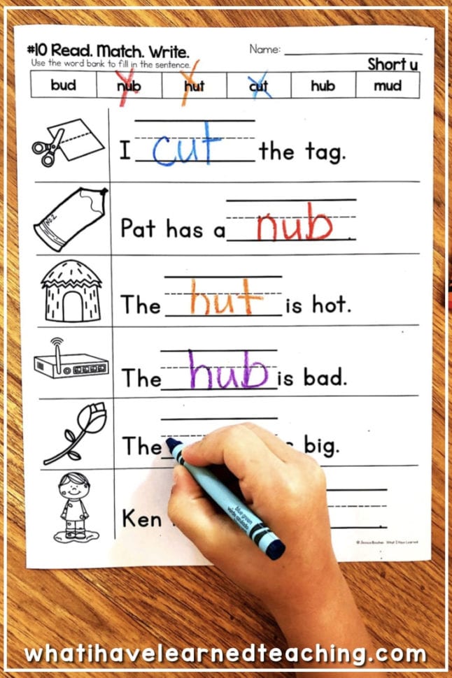 Short U Phonics Worksheets Activities Vowel For Kindergarten