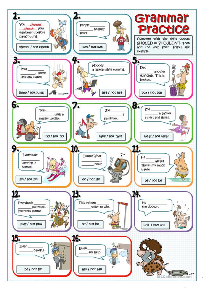 Should  Shouldn't  English Esl Worksheets