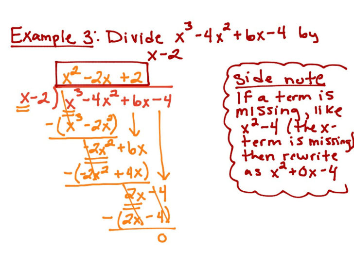 Dividing Polynomials Long And Synthetic Division Worksheet Answers