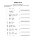 Significant Figures Worksheet Pdf  Addition Practice