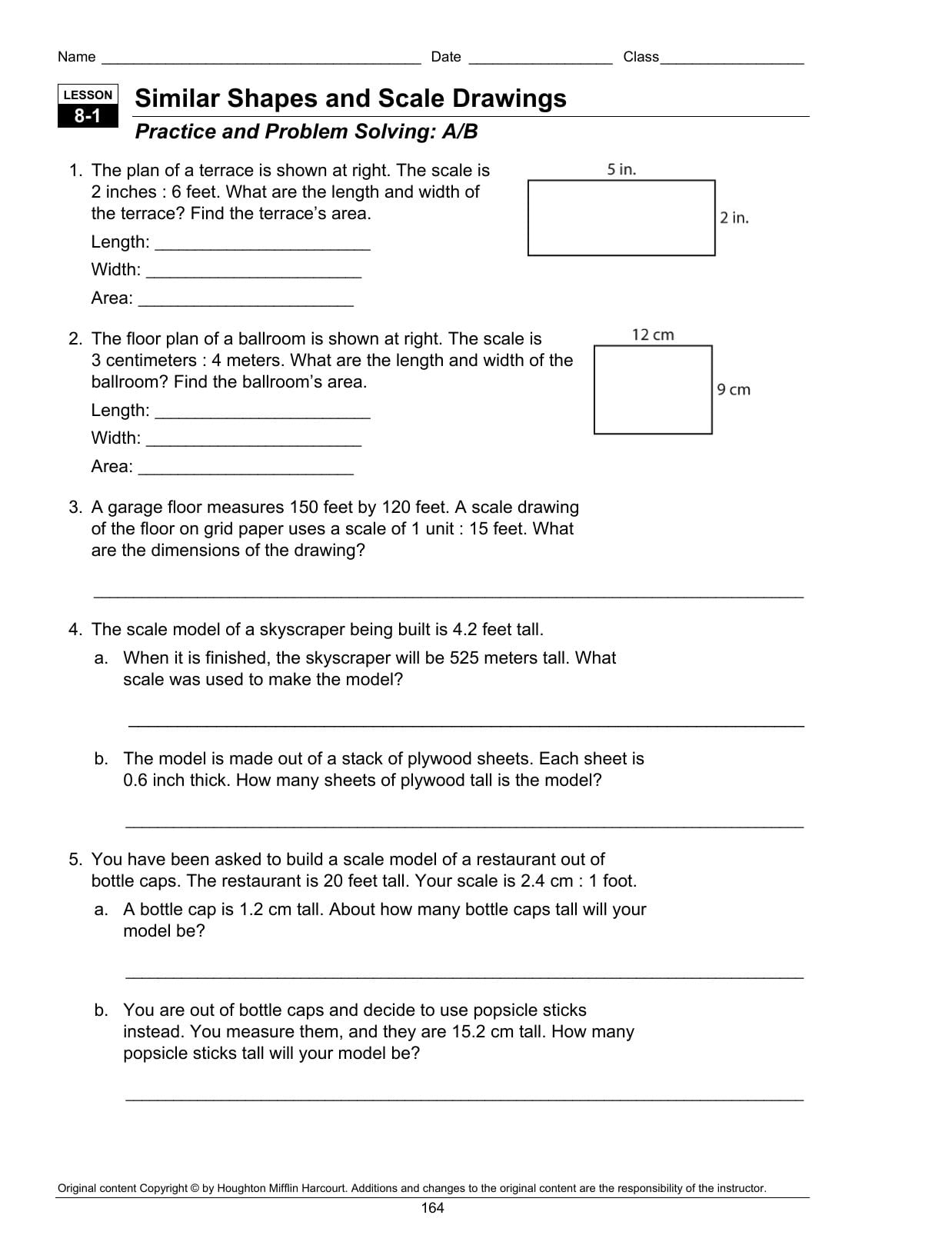 Scale Drawings Worksheet 7Th Grade | db-excel.com