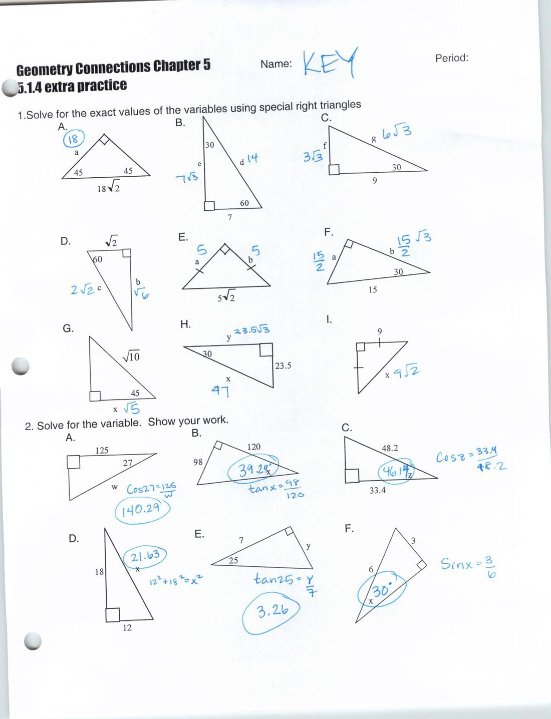 nc math 2 similar triangles homework answer key
