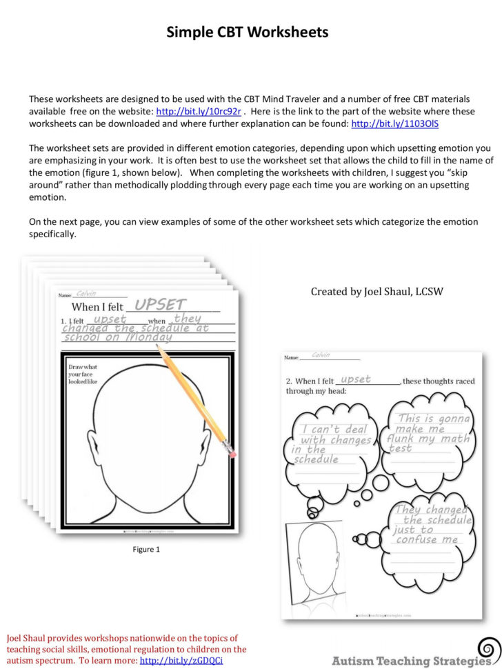 Simple Cbt Worksheets  Autism Teaching Strategies Pages 1