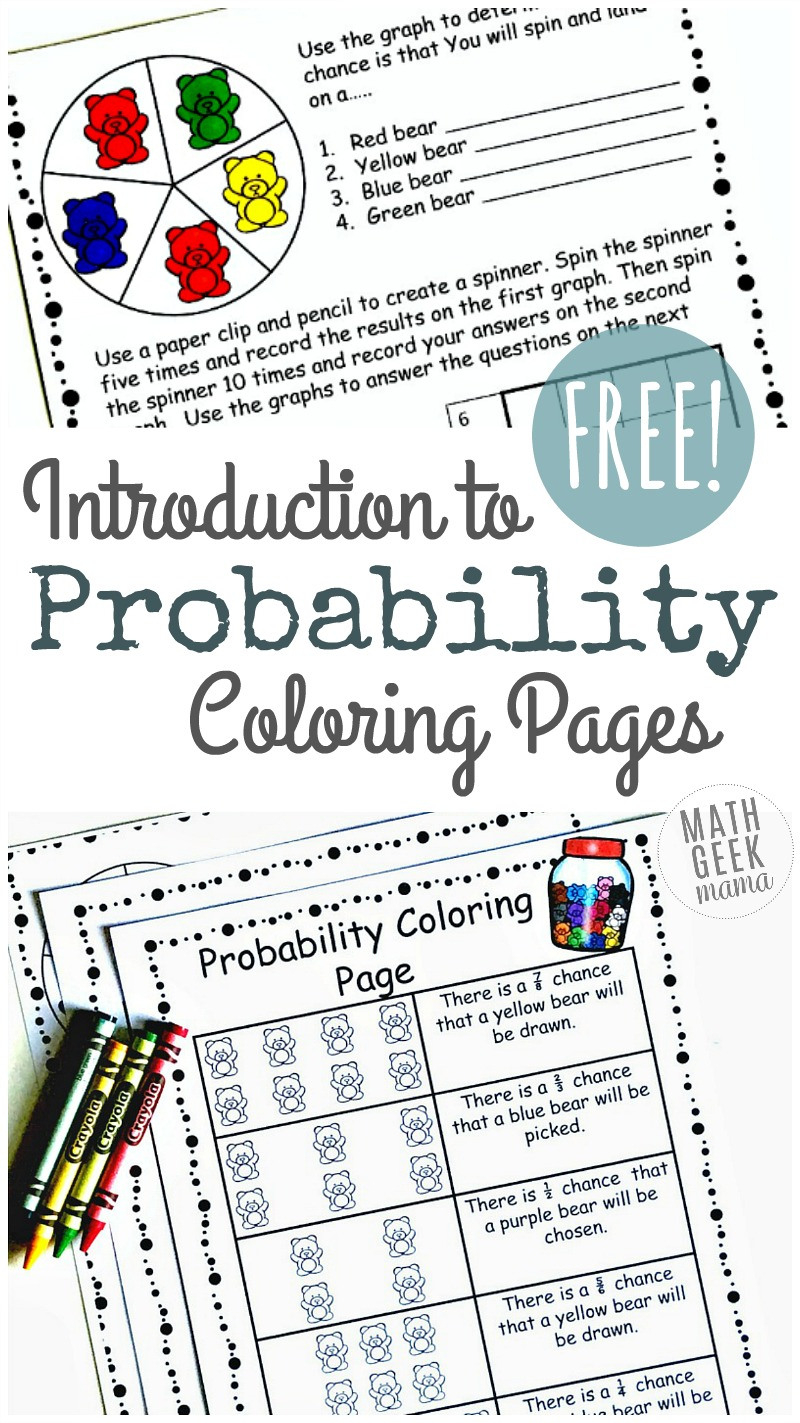 Simple Coloring Probability Worksheets For Grades 46 Free