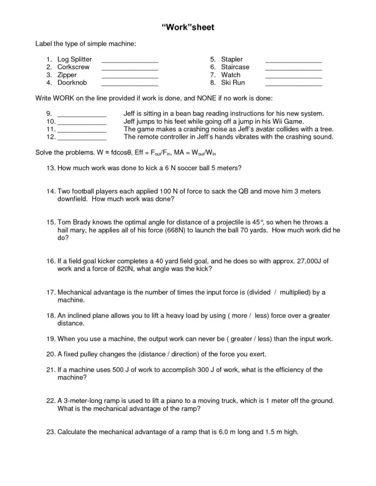 Simple Machines Worksheet Middle School Amazing Inverse