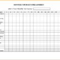 Simple Monthly Household Budget Worksheet Pdf Home Excel