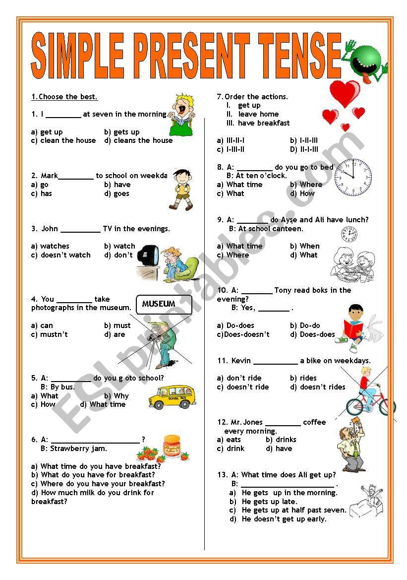 The Simple Tenses Worksheets