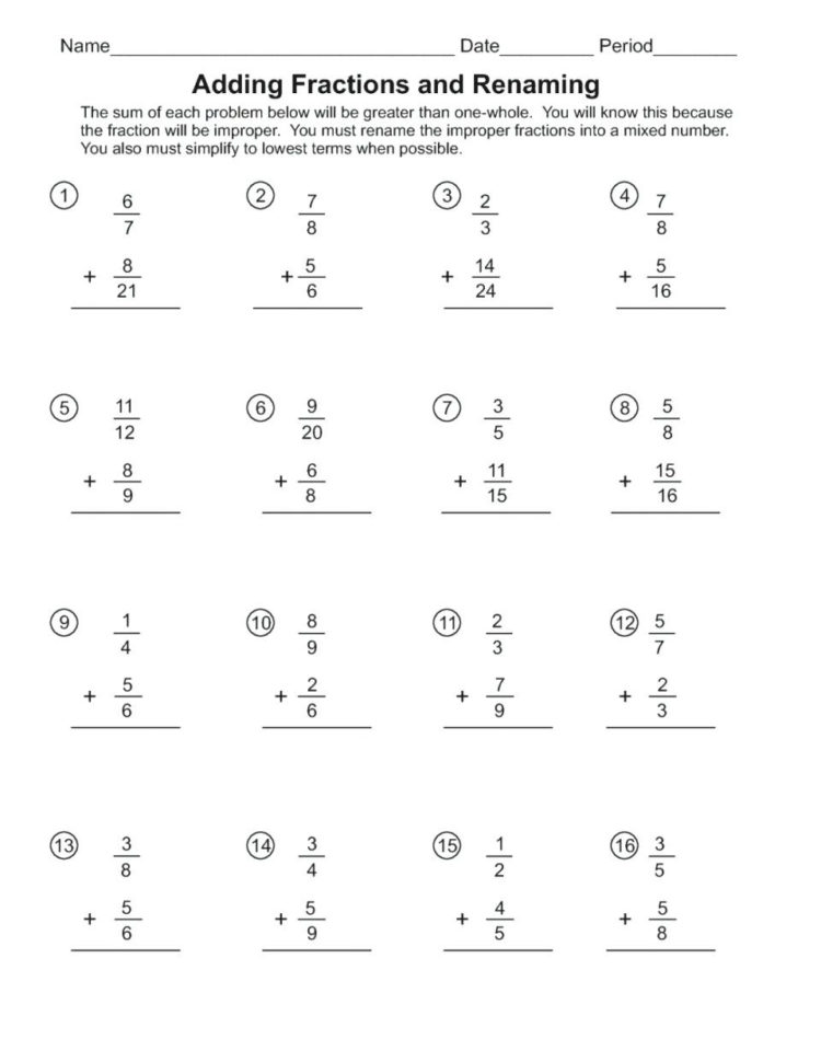 Simplify Each Fraction Math Simplifying Fractions Worksheet