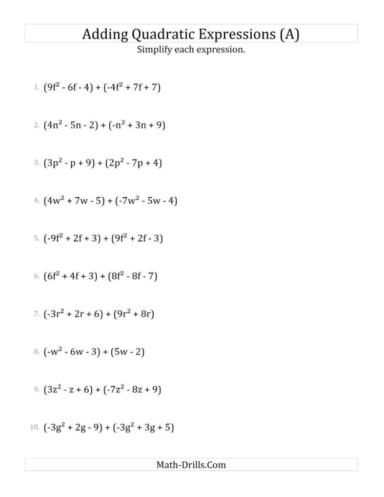 Simplifying Quadratics Math – Duzhaclub