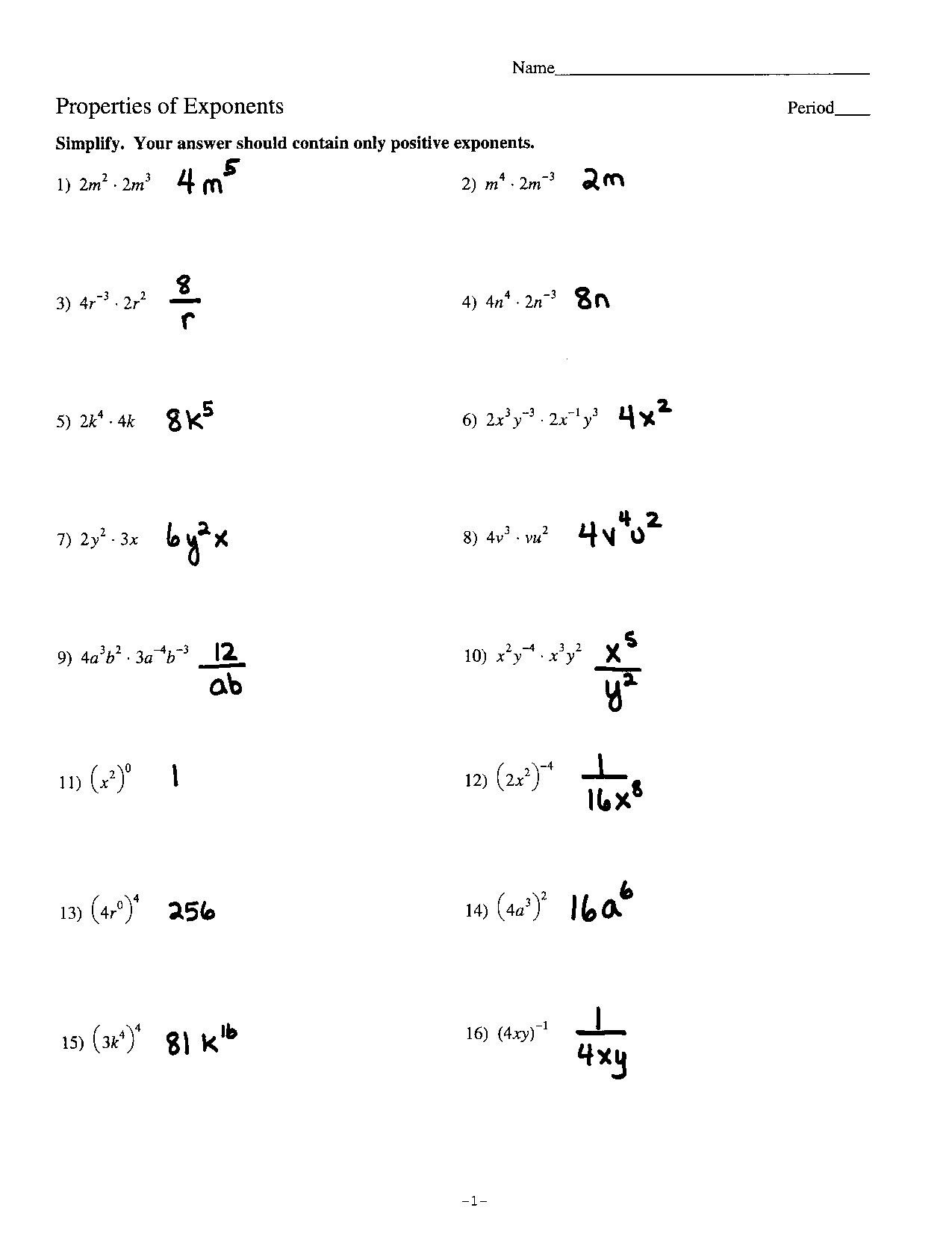 Simplifying Radicals Worksheet Answers 12 Best Of Rational Exponents
