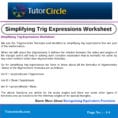Simplifying Trig Expressions Worksheetyatendra Parashar