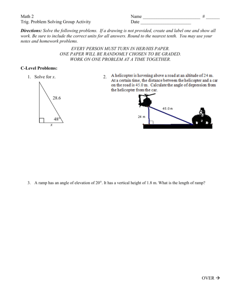 Sinecosinetangent Word Problems