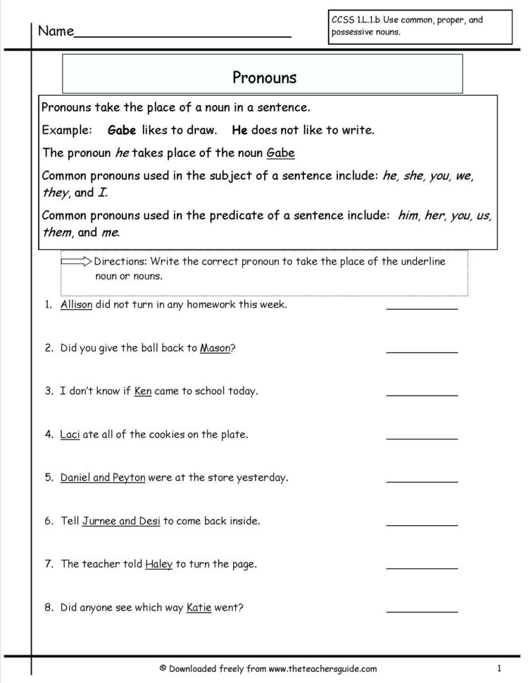 Singular And Plural Pronouns Worksheets – Reddogsheetco