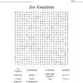 Six Kingdoms Word Search  Word