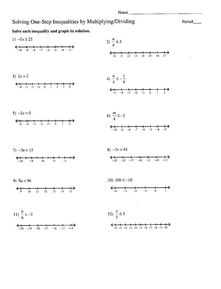 Algebra 1 Worksheets And Answer Key