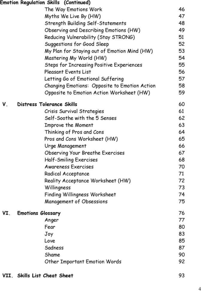 Skills Handbook Dialectical Behavior Therapy Fulton State Hospital