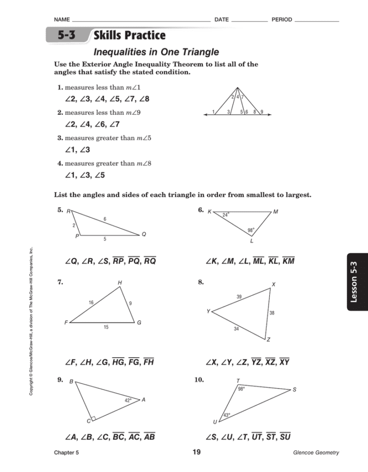 3 3 Proving Lines Parallel Worksheet Answers