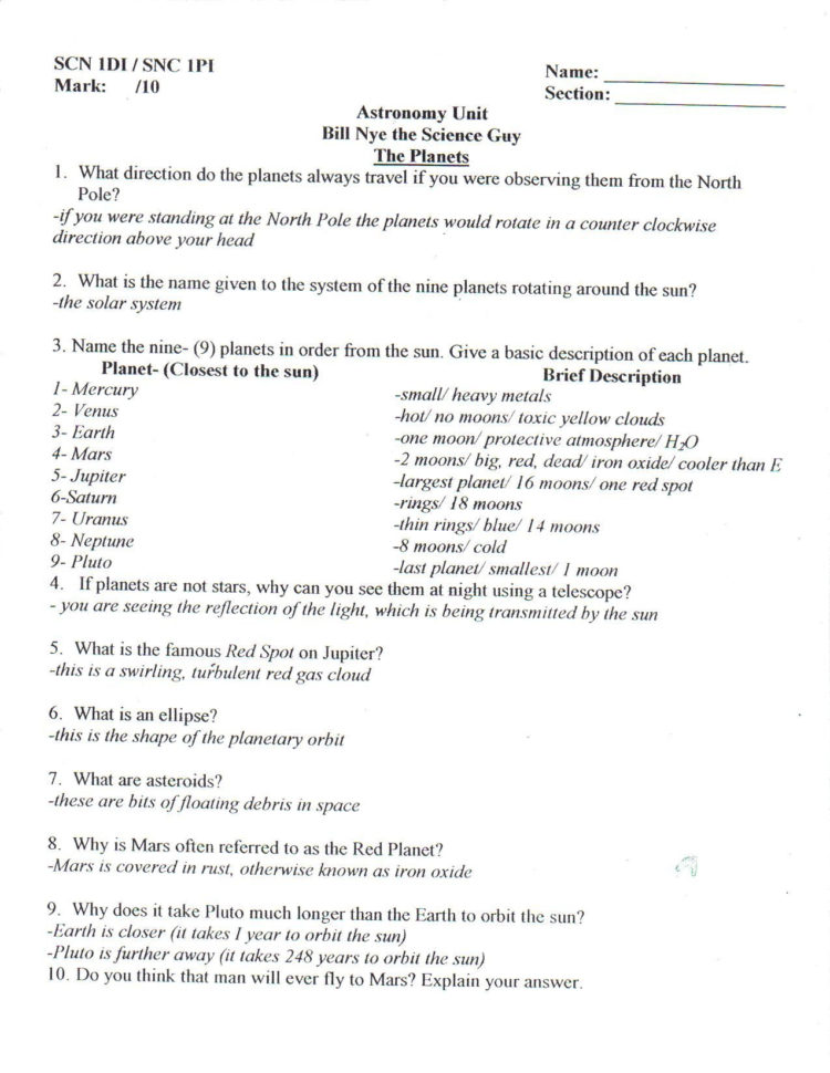Skills Worksheet Directed Reading A Answer Key