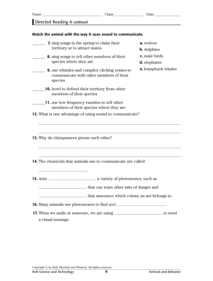 Skills Worksheet Directed Reading A  Pcmac Pages 1  3