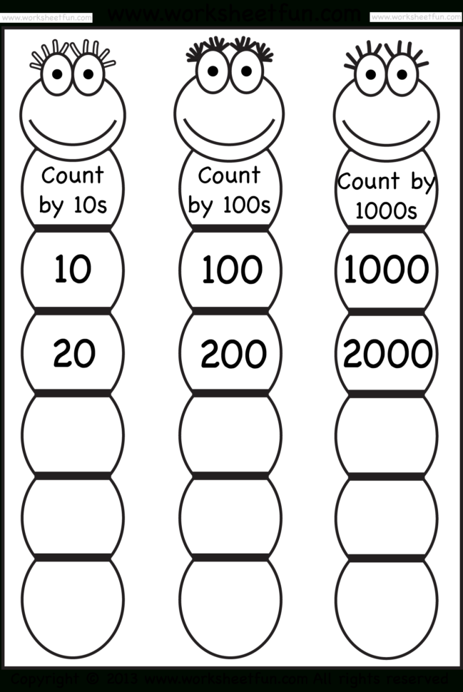 Skip Counting10 100 And 1000  Free Printable