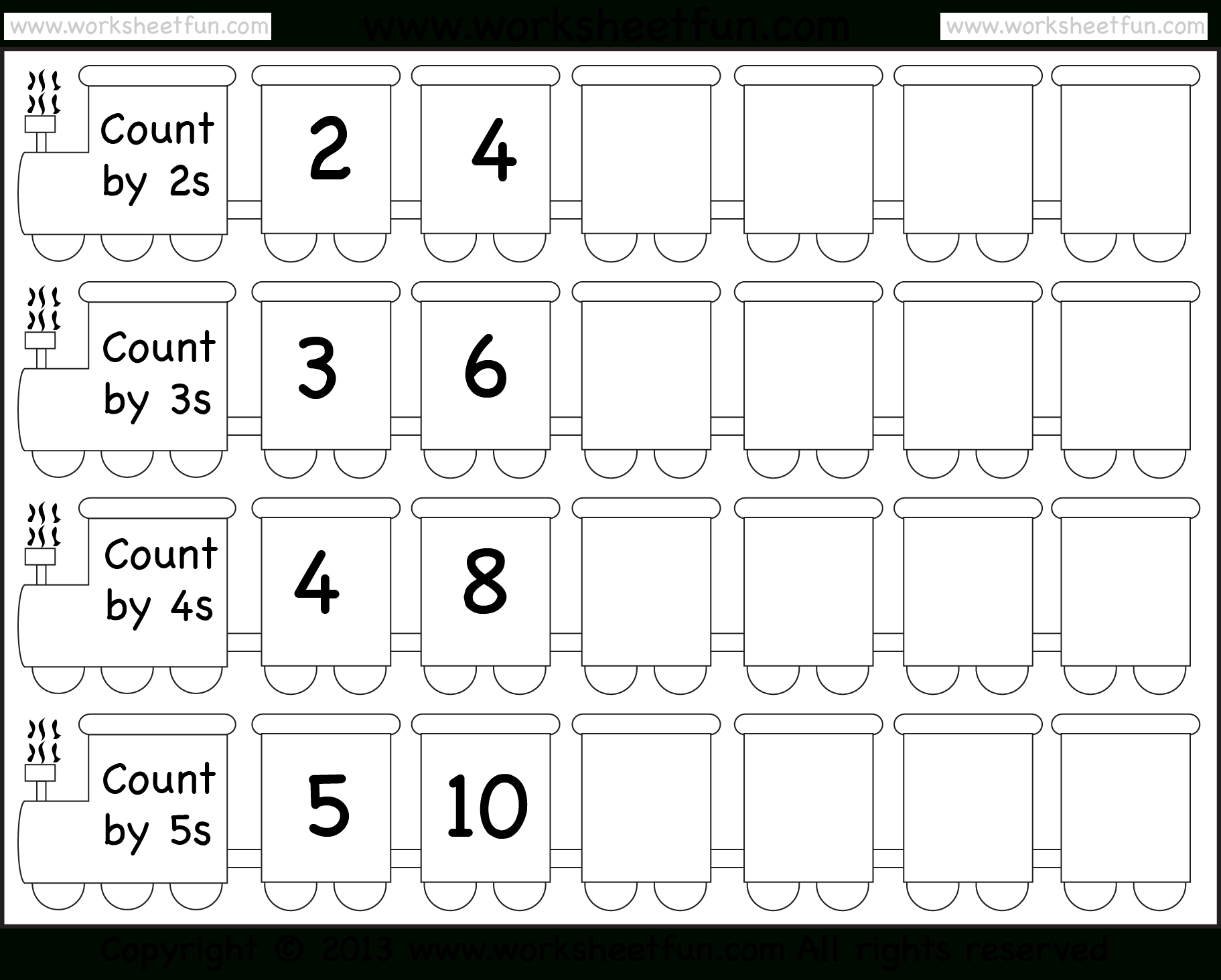 Skip Counting2 3 4 And 5 – Worksheet  Free Printable