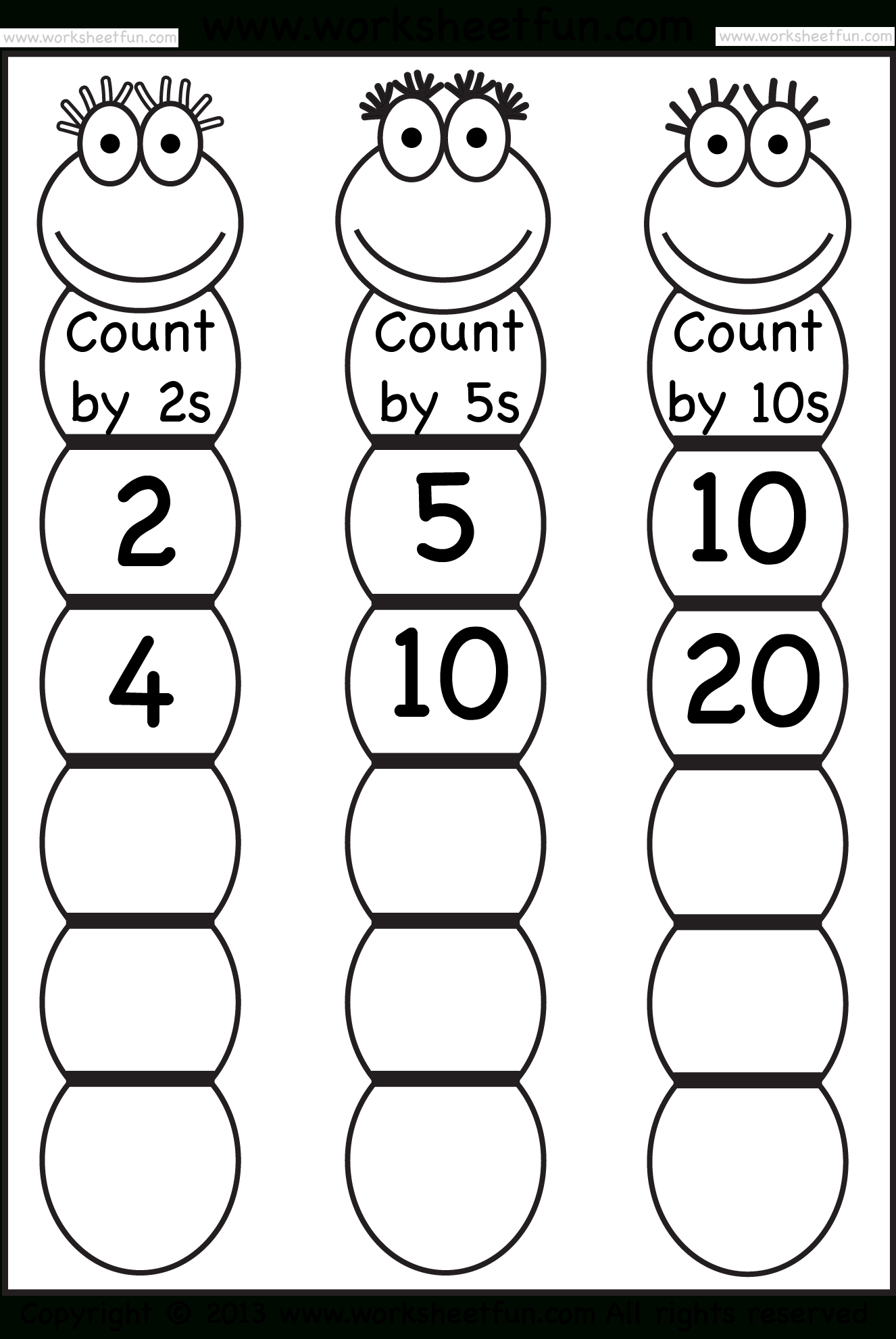 Skip Counting2 5 And 10 – Worksheet  Free Printable