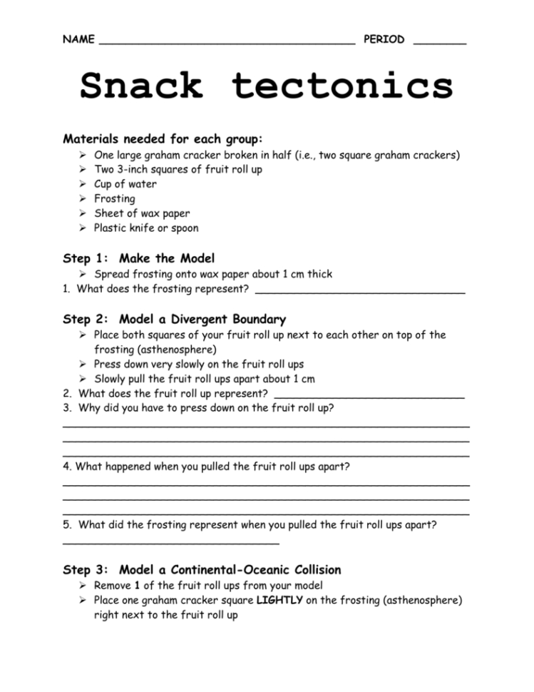 Snack Tectonics Lab