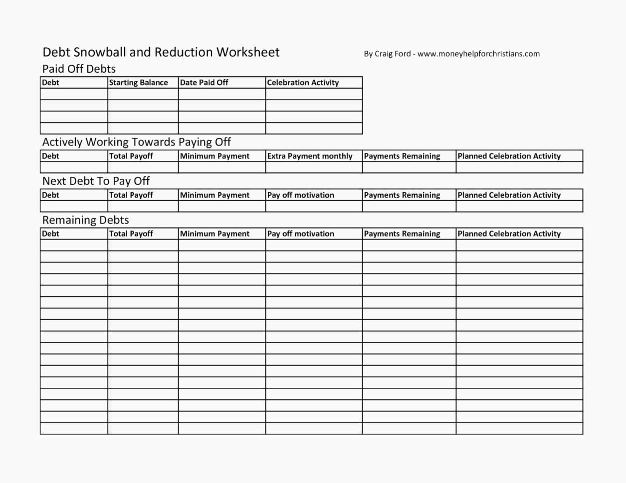 Snowball Budget Spreadsheet Then Debt Snowball Worksheet The
