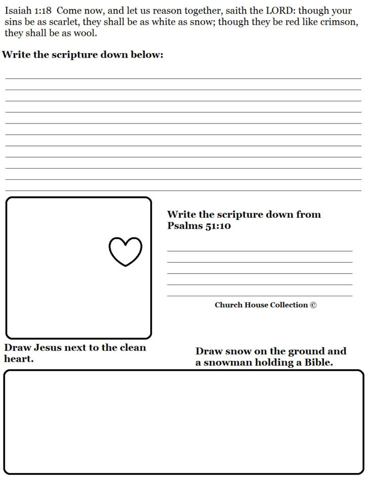 Free Sunday School Worksheets