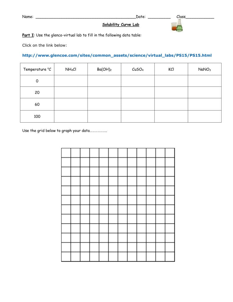 Solubility Curve Practice Problems Worksheet 1 Answers Printable Word