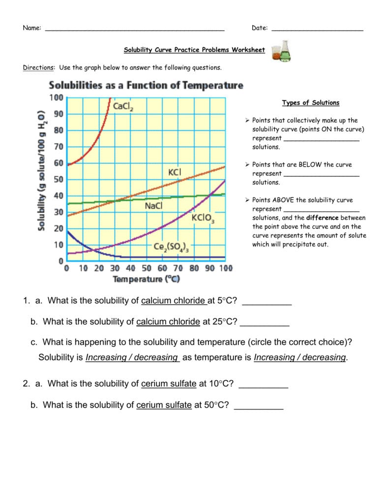Solubility Curve Practice Problems Worksheet 1 Answers db excel com