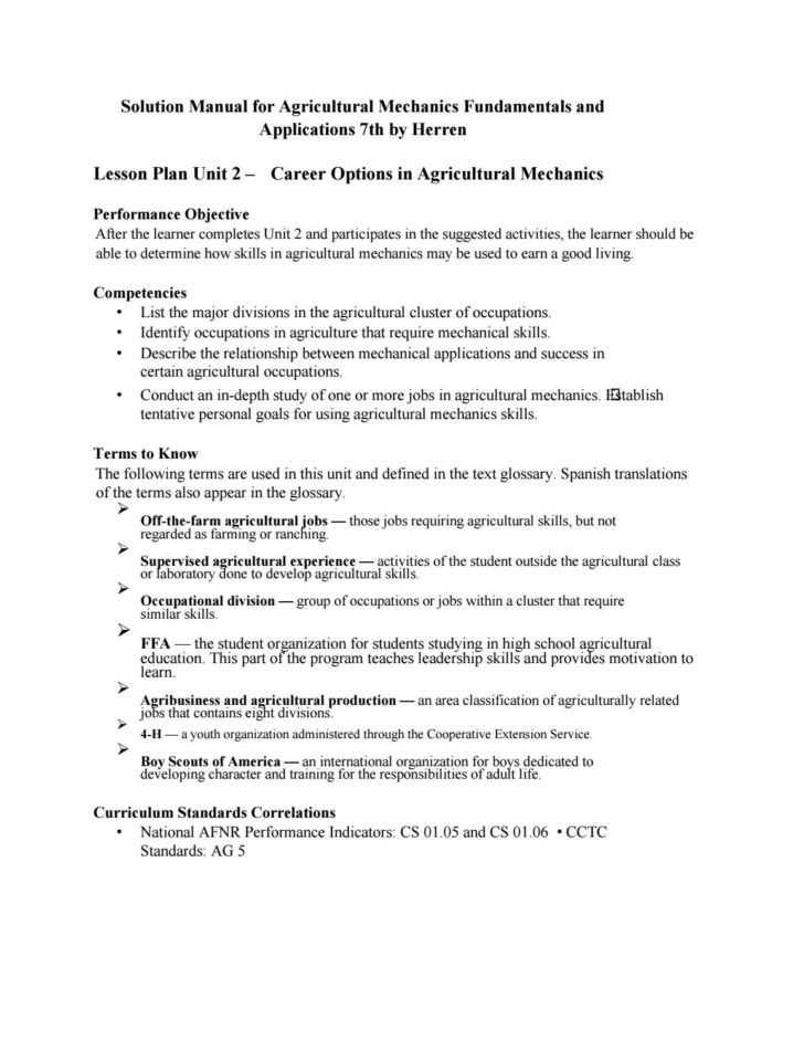 Agriculture Careers Worksheet