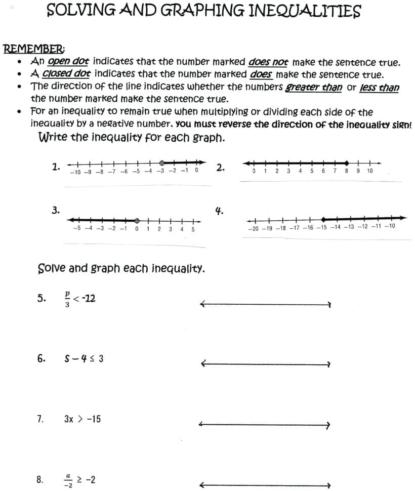 6th grade inequalities worksheet db excelcom