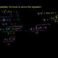 Solve Quadratic Equations With The Quadratic Formula