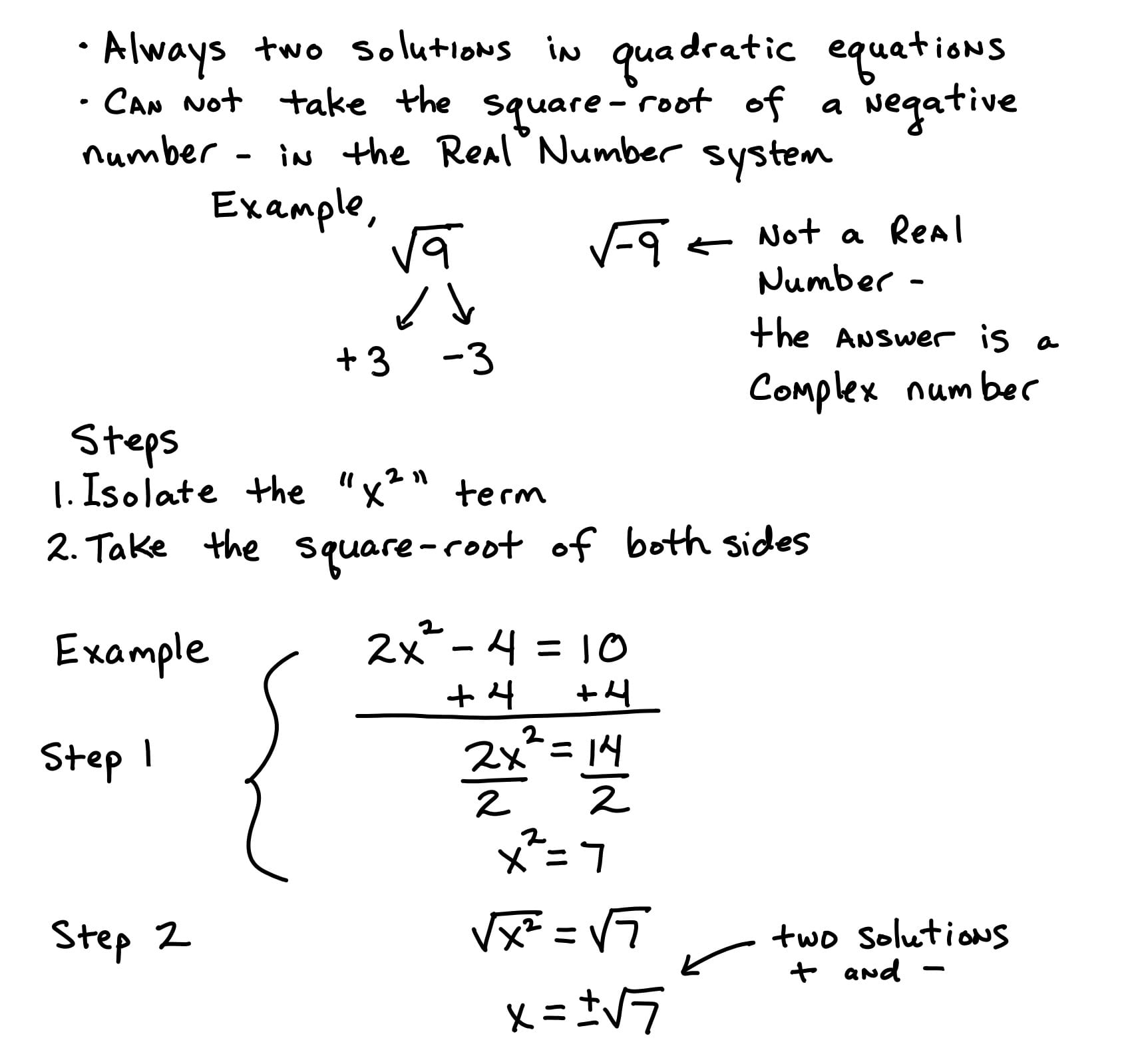 Solve Quadratic Equationssquare Roots – Learning Algebra