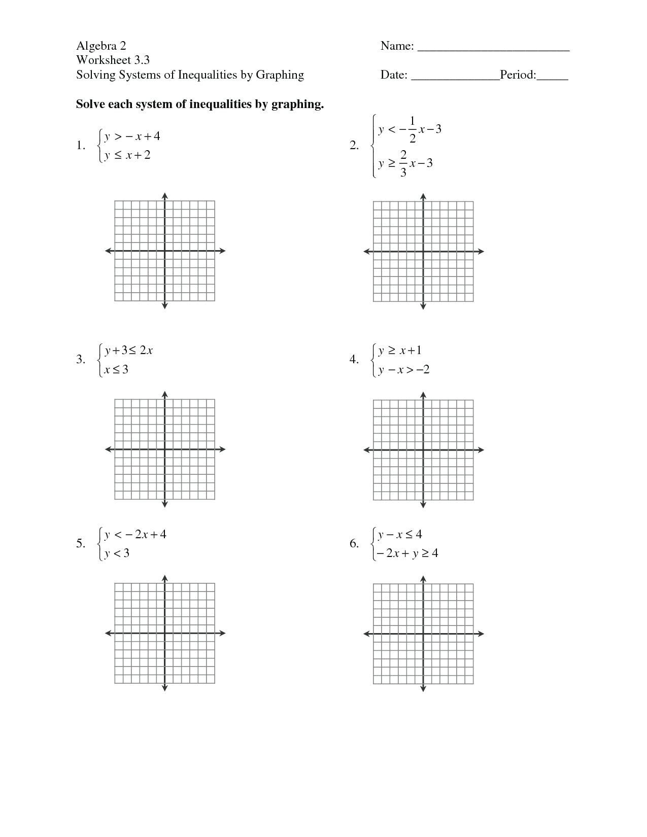 Linear Inequalities Word Problems Worksheet
