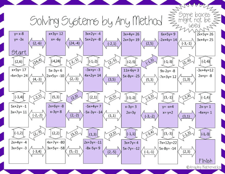 Solving Systems Of Equations By Substitution Worksheet