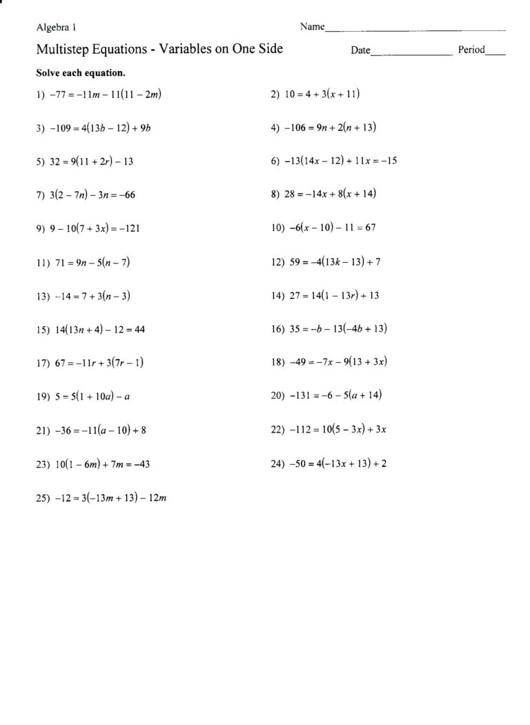 Solve Two Step Equations Worksheet New E Step Equation — db-excel.com
