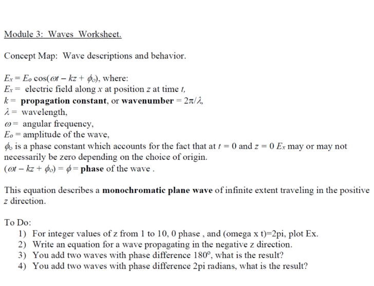 Section 3 The Behavior Of Waves Worksheet Answers